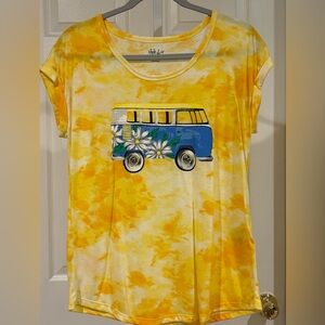 NWOT Yellow Tie-Dye T-Shirt small